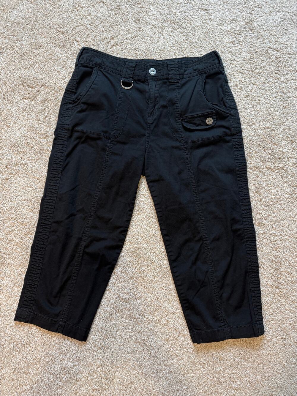Style & Co Black Utility Cargo Capri Pants Women’s Size 10 Y2K Gorpcore